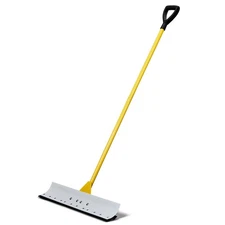 29in Wide Snow Pusher Shovel Plow Blade for Driveways Yellow & White