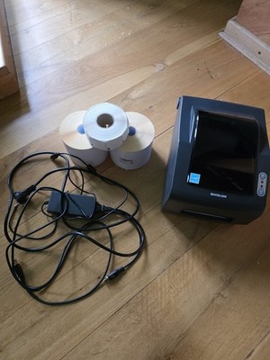 Bixolon SLP DX400 (USB/S/LAN) Thermo-Drucker inkl. Zubehör + Etiketten auf Rolle