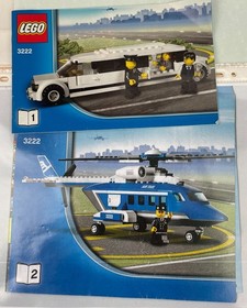 LEGO CITY 3222 HELICOPTER & LIMOUSINE 100% Complete with Instruction Manuals