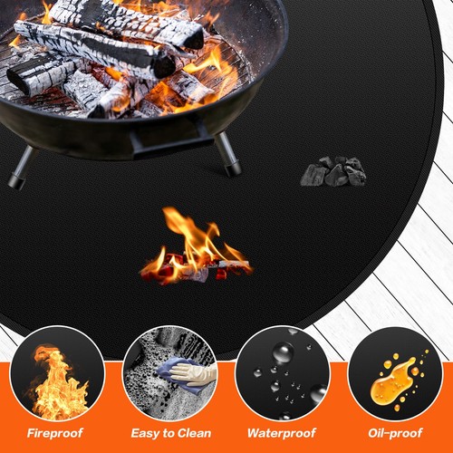 36'' Fire Pit Mat for Solo Stove Bonfire, Fireproof Mat for Under Fire Pit, R... - Bild 5 von 7