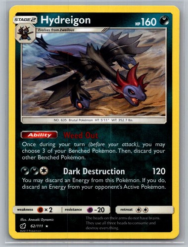 2017 Pokemon Hydreigon 62/111 Rare Crimson Invasion LP