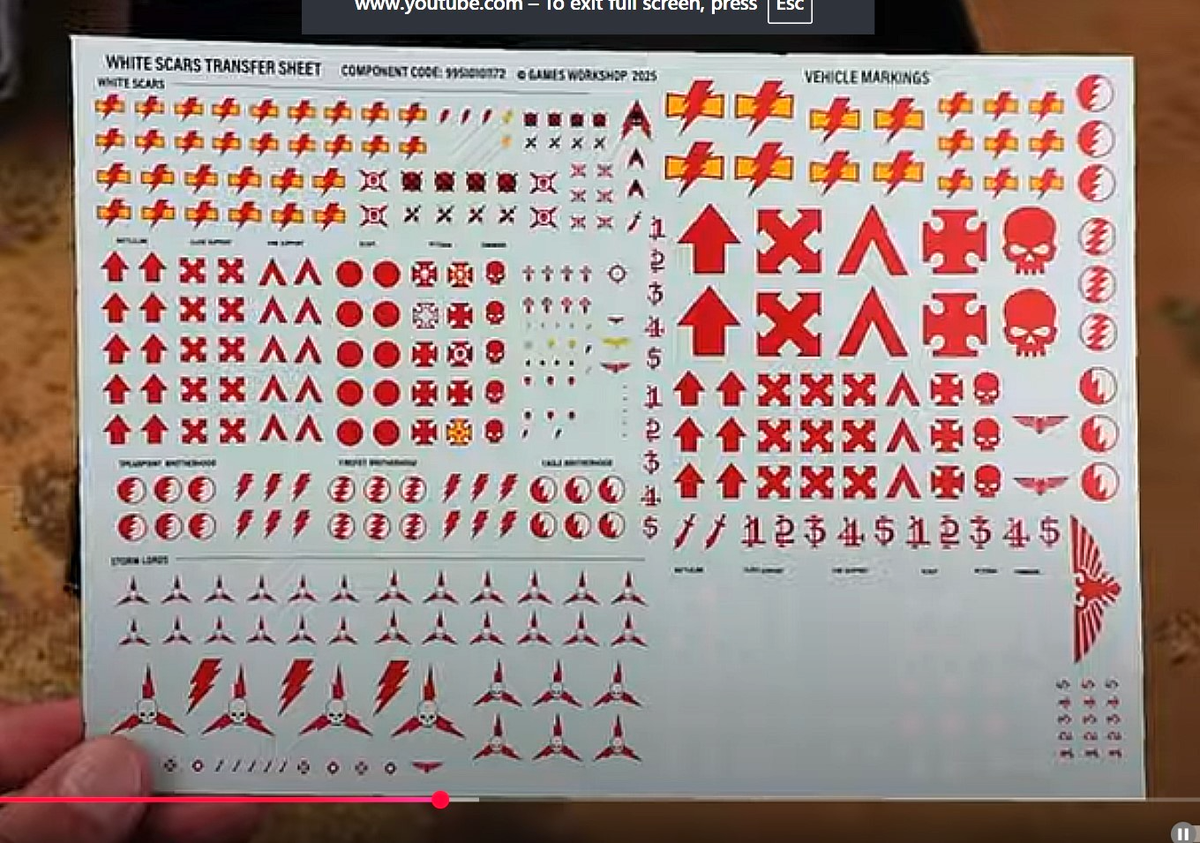 White Scars Combat Patrol Transfer Sheet Storm Lords Warhammer 40K