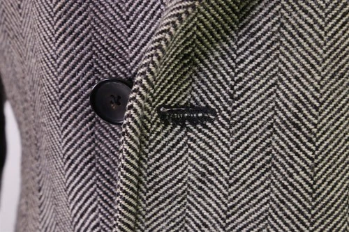 Tom Ford Black Tan Tweed Herringbone Wool Silk Double Breasted Overcoat 38 40 image 8