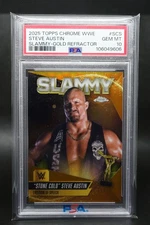 2025 Topps Chrome WWE Stone Cold Steve Austin #SCS Slammy GOLD 45/50 PSA 10 RARE