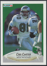 1990 Fleer Football Card Cris Carter #81 Philadelphia Eagles NM Free Shipping