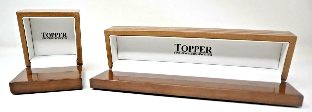 Two Topper Fine Jewelry Boxes Padding Lacquered Finish Watch
