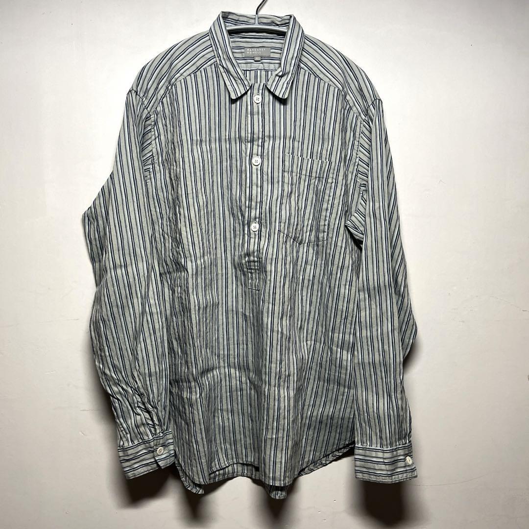 【MARGARET HOWELL】LINEN COTTON Organic Cotton Linen Simple T-Shirt — Mineral Blue – La Garçonne