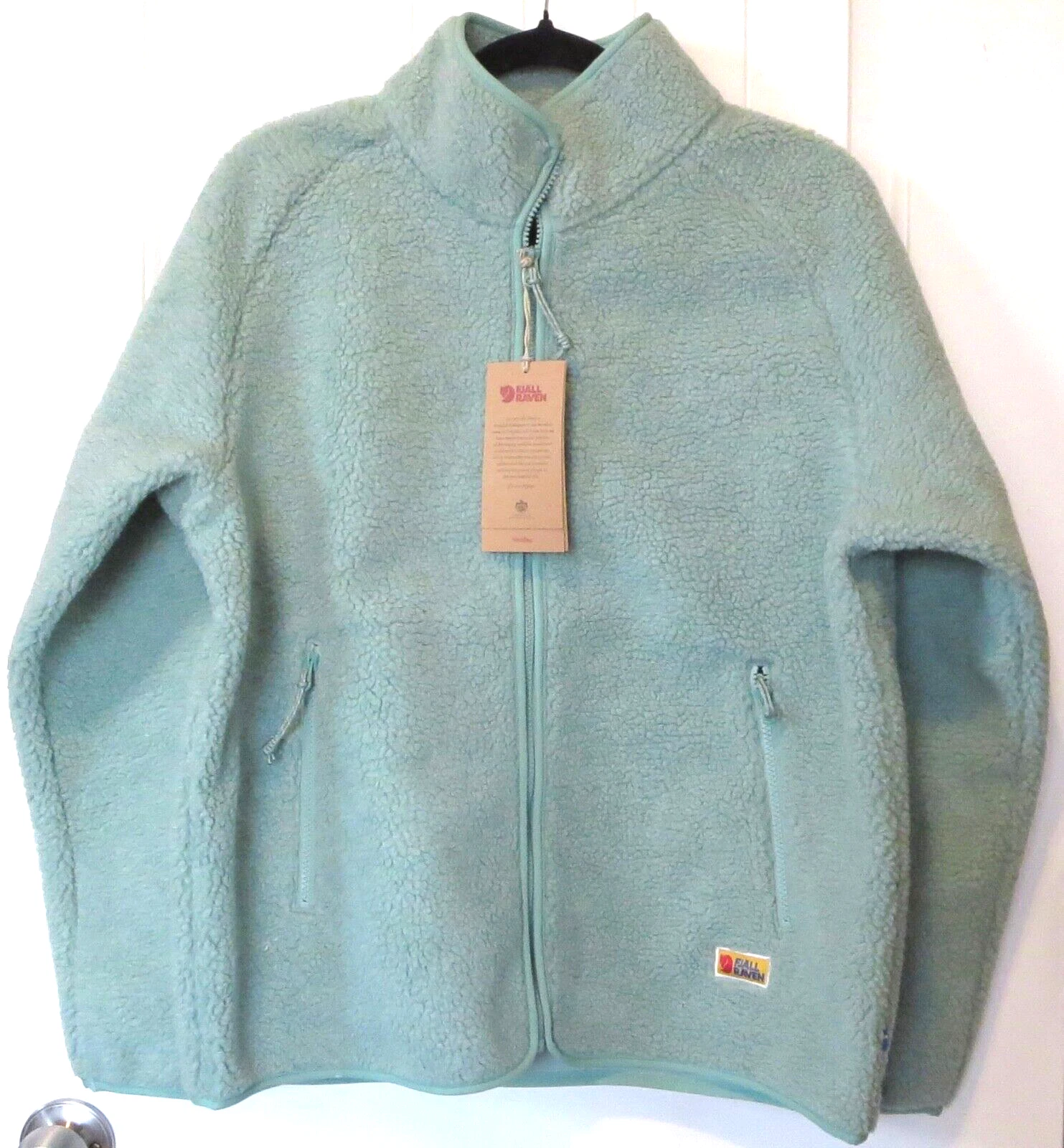 Fjallraven Vardag Pile Fleece Jacket (L) Womens NEW Aloe Green Coat Sherpa