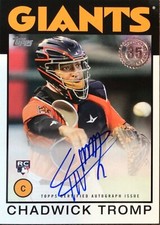 2021 Topps Chadwick Tromp 86 Rookie Autographs San Francisco Giants RC Auto