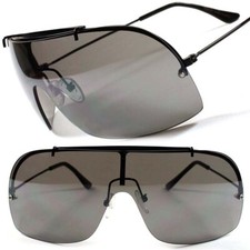 Genuine Vintage Oversize Driving Gray Lens Mens Womens Wrap Shield Sunglasses