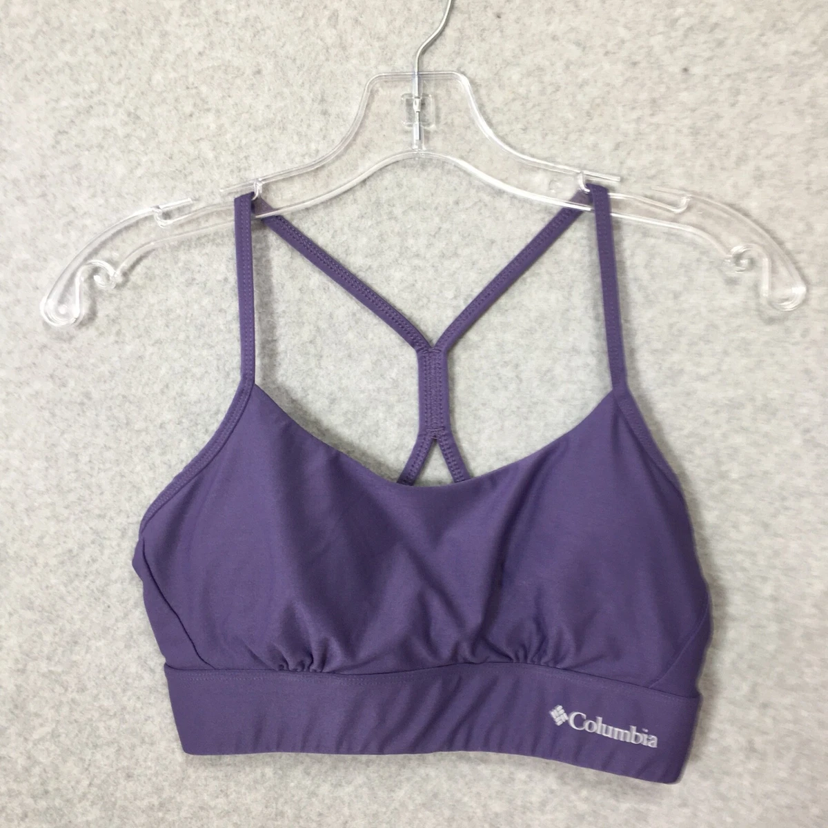 Columbia Womens Bra Medium Purple Sports Bra Strappy Racer Back