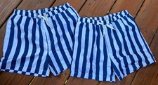 IFFEI Boys "Family Matching" Blue  White Swim Trunk, Size 8/9Y Lot of 2 NWT