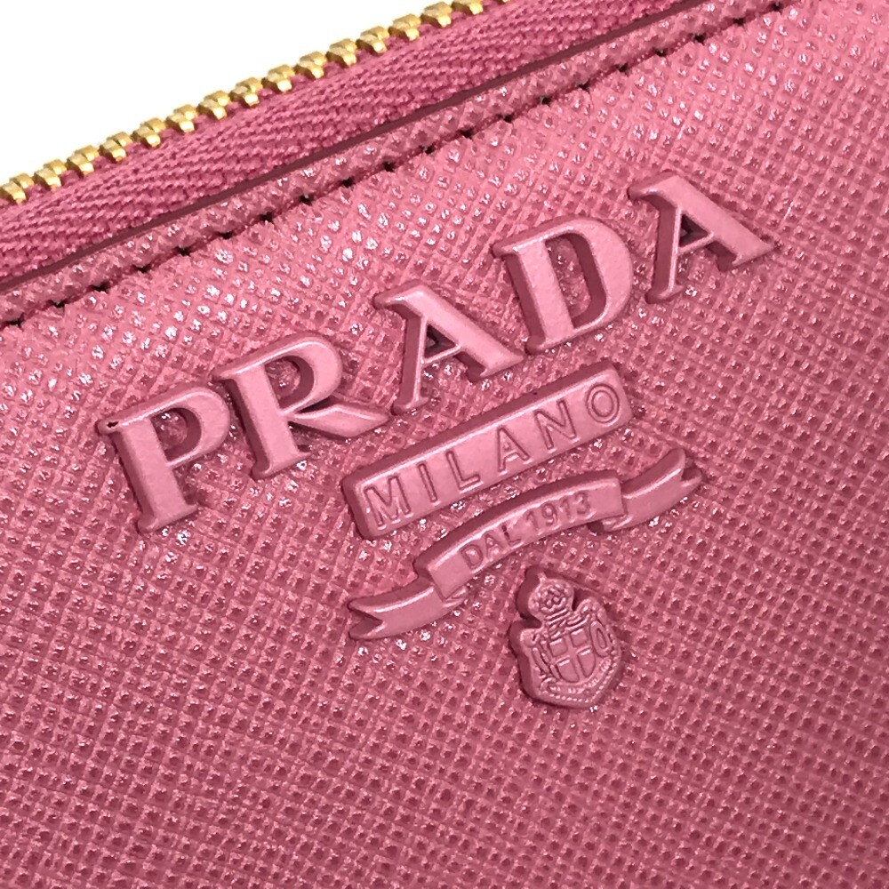 PRADA 1ML506 logo Saffiano Shine Zip Around Long Wallet PRADA 1ML506 logo Saffiano Shine Zip Around Long Wallet