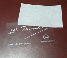 Clear Windshield Sticker with Gottlieb Daimler’s signature in Light Silver 