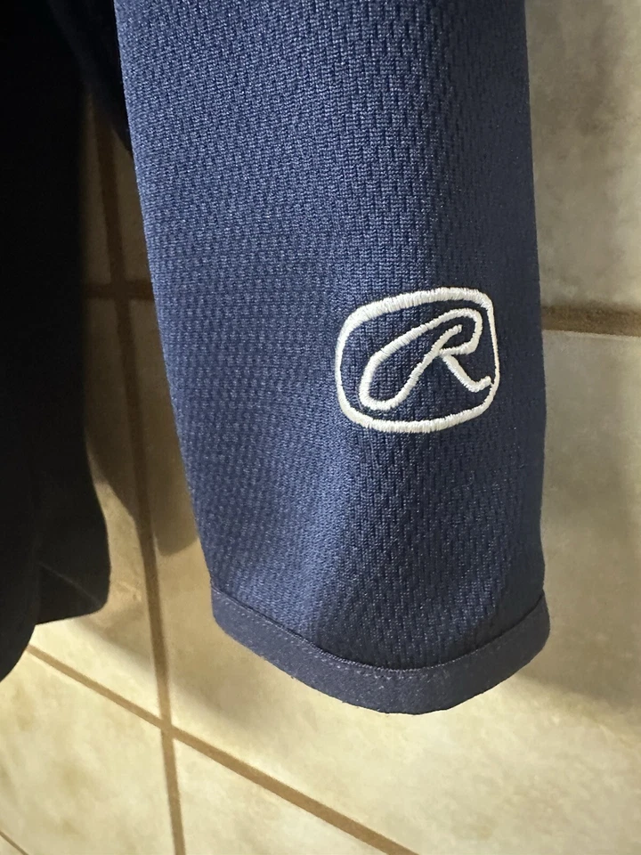 Camisa Jersey Rawlings Hombre Pullover Manga Larga, Deportes Aire Libre Azul Marino Rojo, Talla Lg Foto 4 de 4