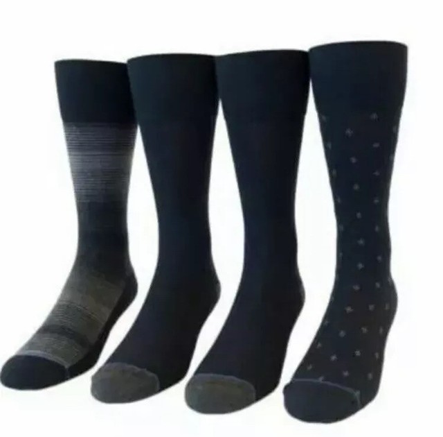 Kirkland Signature 4 PK Cushion Foot Dress Socks Navy Blue Sz 612 for