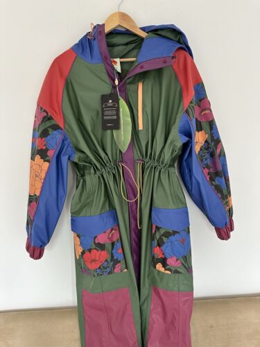 FARM RIO MULTICOLOURED BUCOLIC GARDEN LONG RAINCOAT SIZE S UK 10-12 RRP £255 - Picture 2 of 6