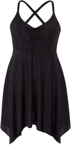 Hanna Nikole Schlüsselloch Kordelzug Badekleid Einteiler mit Shorts Bauchkontrolle 20