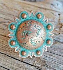 Scarf SLIDE Wild Rag Slide Western Cowboy Cowgirl Buckaroo Concho cop turq berry