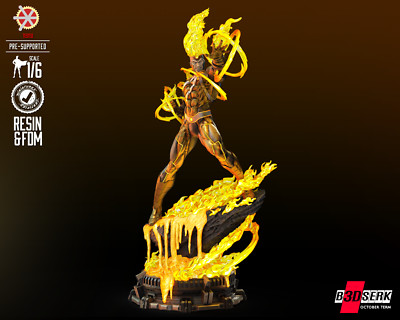 3D Printed 16K B3DSERK - Firestorm Statue DC COMICS Fan Made 1/6 scale