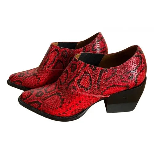 mint CHLOE RYLEE red LEATHER python WESTERN COWBO… - image 3