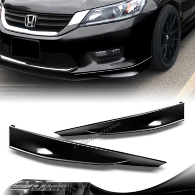 For 13-15 Honda Accord 4DR HFP-Style Painted Black Front Bumper Splitter Lip 2pc
