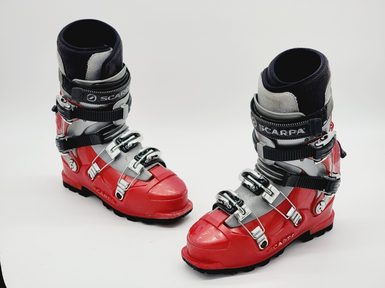 SALOMON Scarpa Denali TT Corr 10501 stivali da sci rossi argento top touring da uomo taglia 28 0