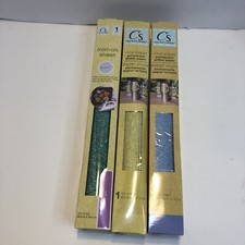 Crafter's Square Vinyl Paper Glitter Iron-on Gold Green Blue