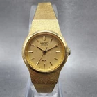 Seiko SX Watch Women 20mm Gold Dial Gold Tone Round 8Y21-0020 New Battery