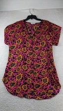 Vintage Val Mode Lingerie Top Size M Black Purple Animal Print MADE USA