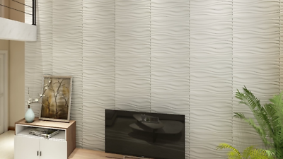 Art3d PVC Wave Board Textured 3D Wall Panels, 19.7