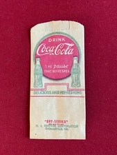 1929, Coca-Cola, "Un-Used", "No-Drip" Bottle Bag (Scarce / Vintage) Dry Server