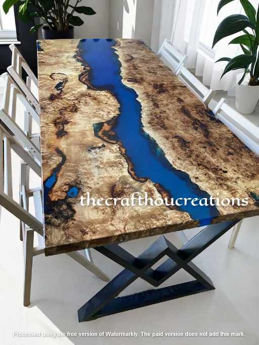 Ocean Epoxy Resin Coffee Table Top, Epoxy Wooden Sofa Center Table Top Home Deco