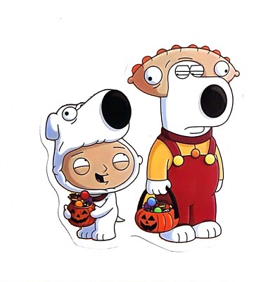 Family Guy PETER STEWIE BRIAN GRIFFIN Anime Cartoon Water Resistant Sticker 