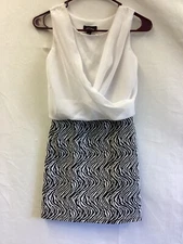 Amy's Closet Dress Black & White Zebra Stripes girls size 10