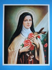 Catholic Print Picture St. Therese Lisieux - Little Flower of Jesus large 12x16"