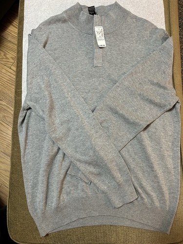 NEW JoS. A. Bank Light Gray 1/4 Button front 100% Pima Cotton Pullover XL - Picture 5 of 5