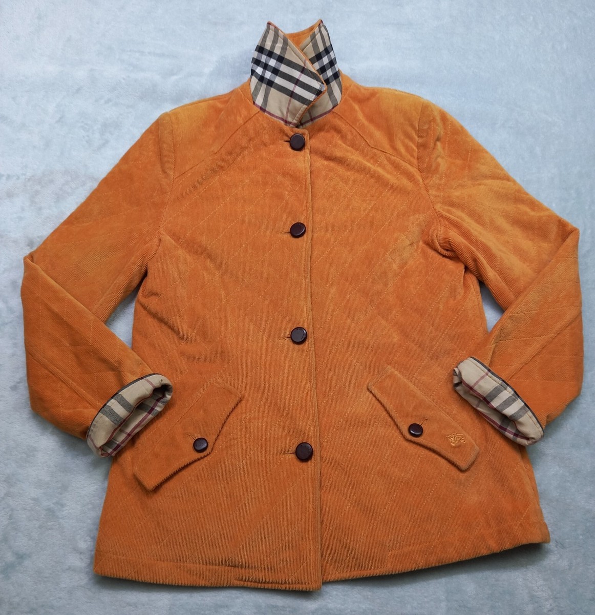 BURBERRY LONDON Jacket Corduroy Quilted Coat Cotton Nova Check