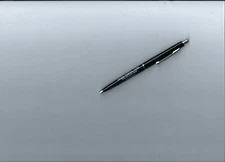 Vintage Paper Mate Malibu Black & Chrome Trim Double Heart Ballpoint Pen- Adv