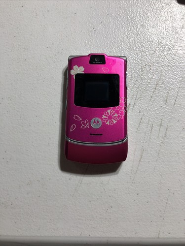 Motorola RAZR V3 - Pink Miami Ink Flower Tattoo (T-Mobile) sehr seltenes Handy