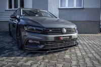 CUP Spoilerlippe Schwarz FüR VW Passat B8 3G R-Line Frontspoiler Schwert ABS V1