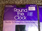 Lot of 4 - Round the Clock sheer to waist pantyhose, French Navy, size: B — photo 4