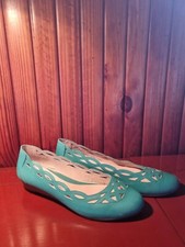 SUPERSOFT TURQUOISE LEATHER UPPER/LINING S 7.5 INSOLES-25CM SHOES RRP 169 AS NEW