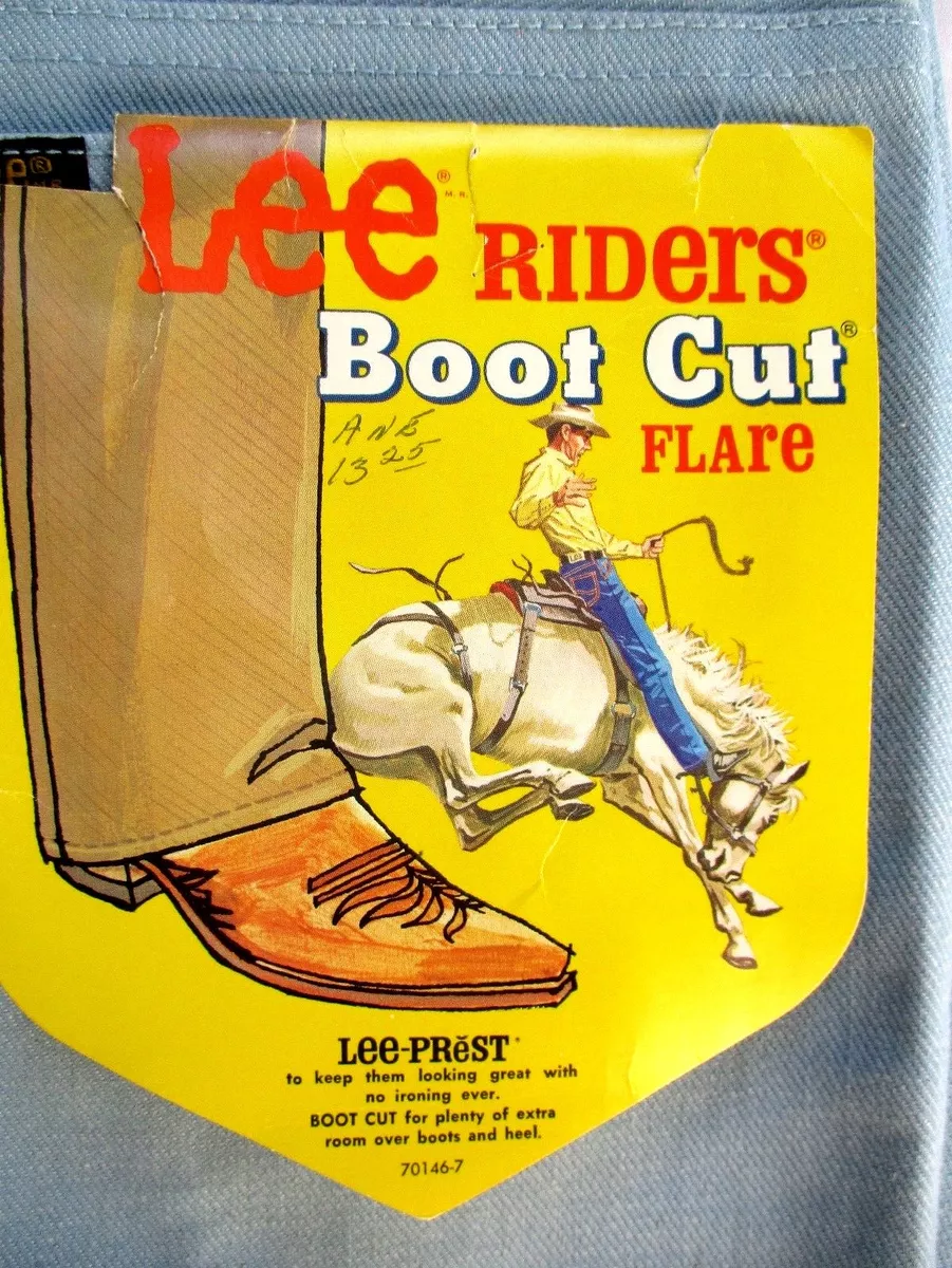 VTG 70's..LEE RIDERS..BOOT CUT..FLARE..DENIM..LIGHT BLUE..JEANS..DEADSTOCK.28X35