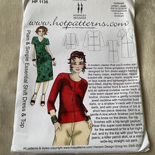 Hot Patterns Sewing Pattern Plain Simple Essential Shift Dress And Top Uncut