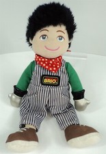 Brio Plush Boy Railroad Engineer Conductor Doll - 12" - RARE 