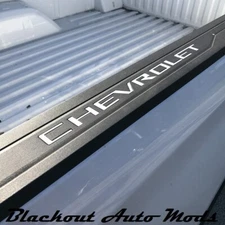 White Bed Rail Letter Inserts Set of 2 for 2019-2026 Chevy Silverado Bed Letters