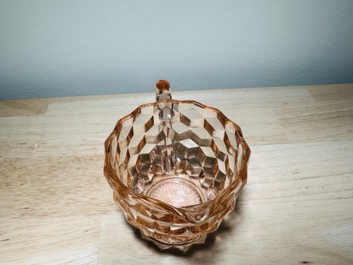 Vintage Pink Depression Glass Creamer Jeannette Cube Pattern - Picture 8 of 11