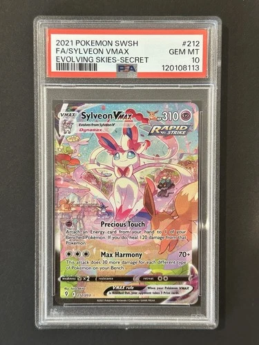 2021 Pokemon SWSH Sylveon Vmax PSA 10 #212 Evolving Skies