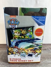 Paw Patrol 3 Piece Microfiber Twin Bedding Sheet Set Pillowcase Kids Children